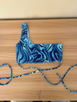 Blue Swirl Bikini Top Size 10