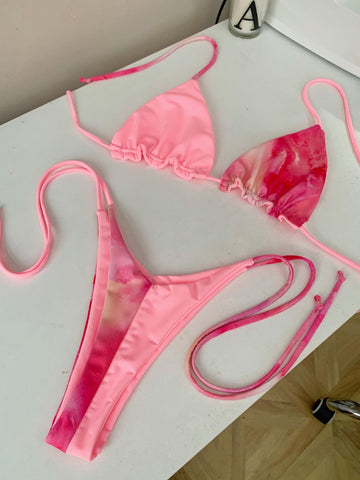 Pink Marble Bikini Set