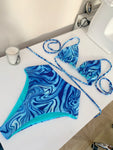 Blue Whirl Tiger Bikini Set