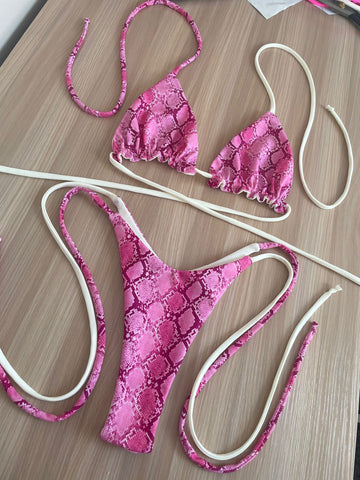 Pink Snake Bikini Set